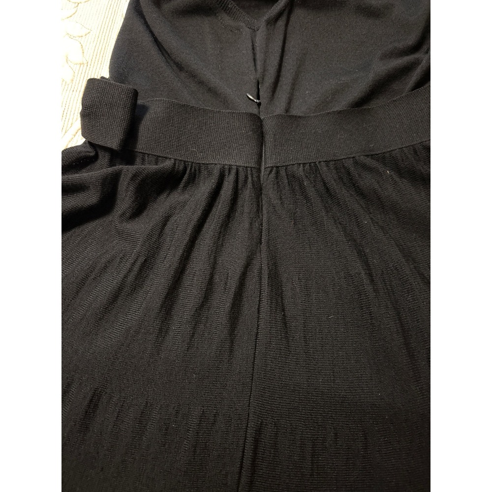 RED Valentino Black Knit Sleeveless Dress Lace Peter Pan Collar Bow Waist - Picture 10 of 11
